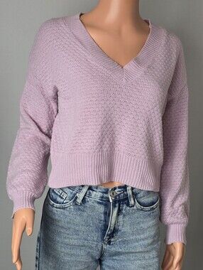 Hippie Rose Lavender V-Neck Sweater